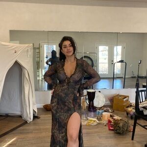 RESA Sheer Mesh Long Sleeve Maxi Dress | Size Small